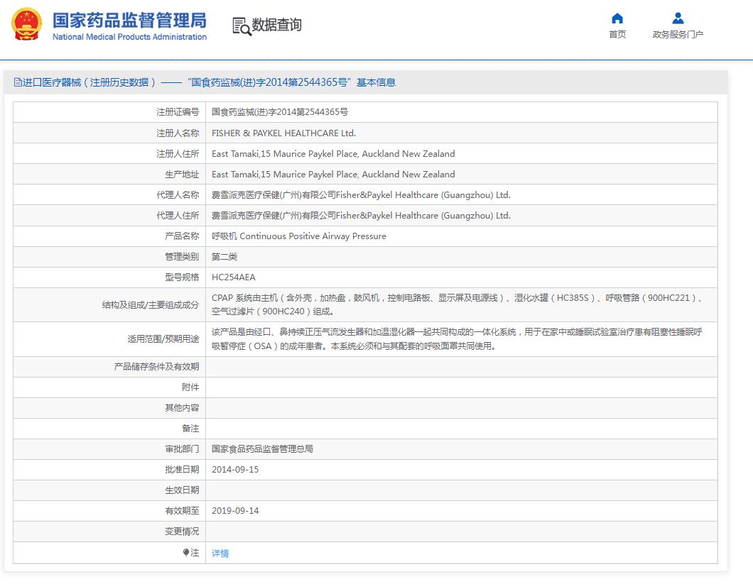 費雪派克呼吸機(jī)HC234AEA