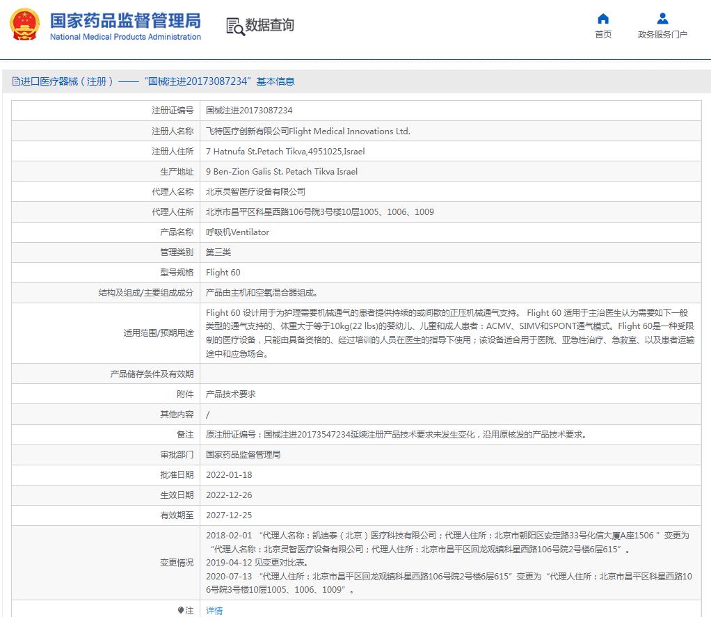 飛特Flight Medical呼吸機Flight 60